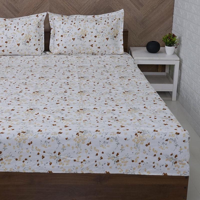 Buy Vishva Floral Bedsheet - Yellow Bedsheets from Vaaree