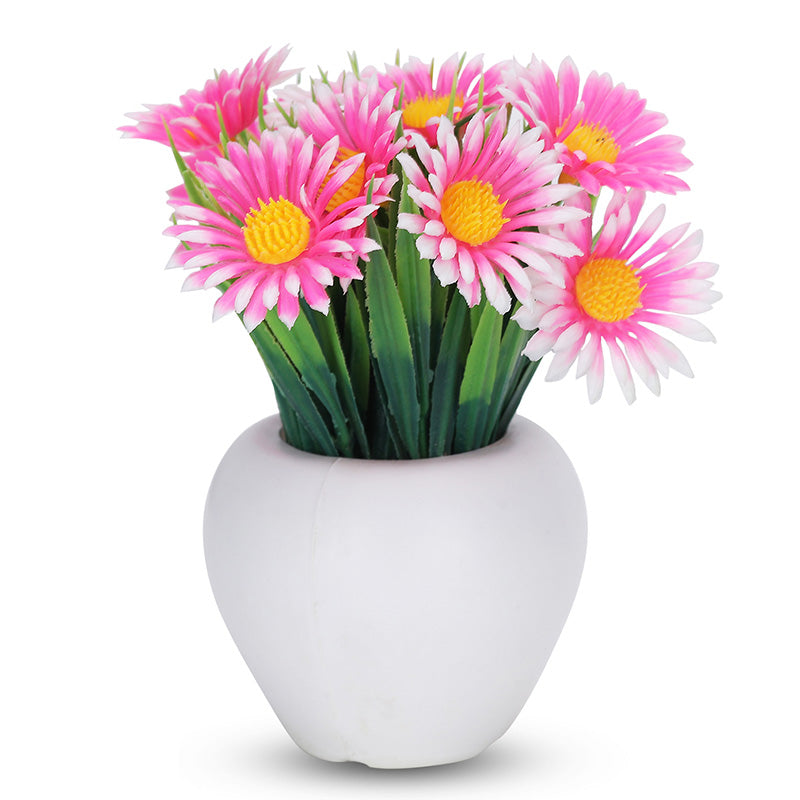 Buy Faux Daisy Love Plant With Pot - Set Of Three Artificial Plants from Vaaree