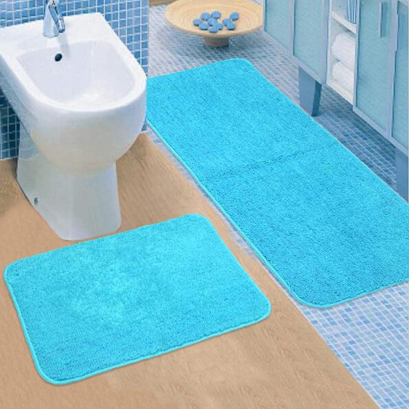 Buy Relma Anti Skid Runner Rug (Blue) - Set Of Two Runner Rug from Vaaree