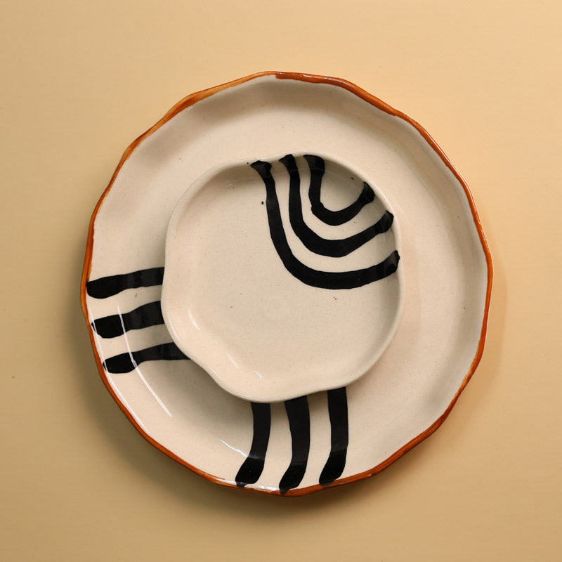 Buy Mayla Snack Plate - Set Of Two Dinner Set from Vaaree