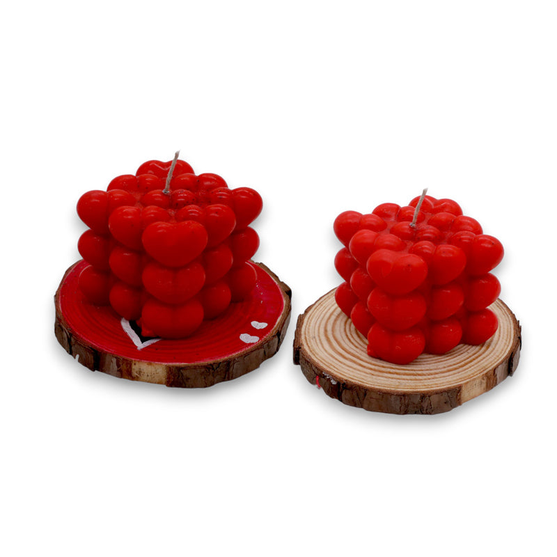 Candles - Bubbly Heart Jasmine Scented Candle - Set Of Two