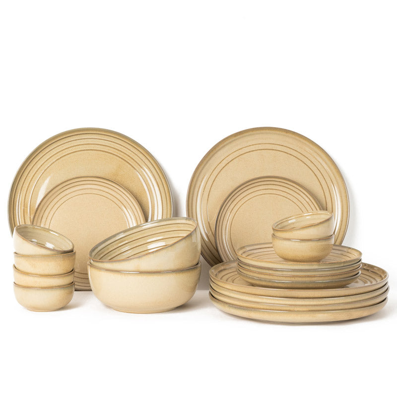 Buy Estia Dining Set (Tuscan Beige) - Twenty Piece Set Dinner Set from Vaaree