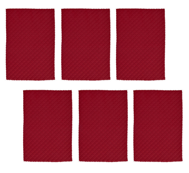 Buy Osric Velvet Quilted Placemat (Red) - Set Of Six Table Mats from Vaaree