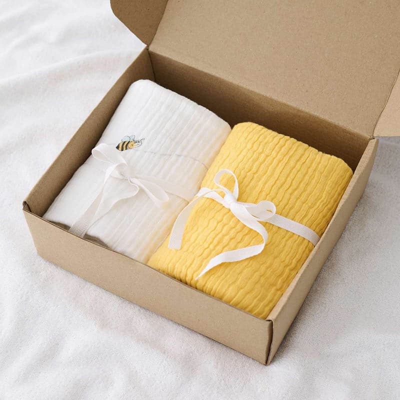 Buy Little Maive Baby Bath Towel (Yellow) - Set Of Two Bath Towels from Vaaree