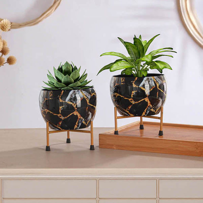 Buy Enila Ethnic Handcrafted Planter With Stand - Four Piece Set Pots & Planters from Vaaree