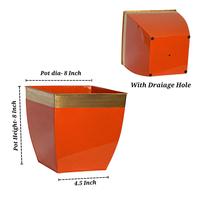 Buy Yula Goldo Planter (Orange) - Set Of Two Pots & Planters from Vaaree