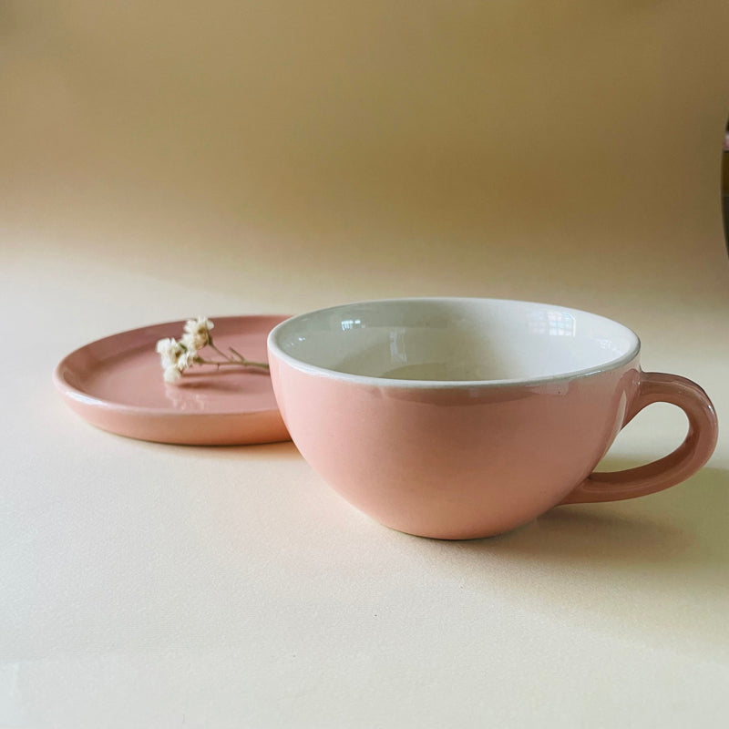 Buy Carsten Cup & Saucer (Pink) - 300 ML Tea Cup & Saucer from Vaaree