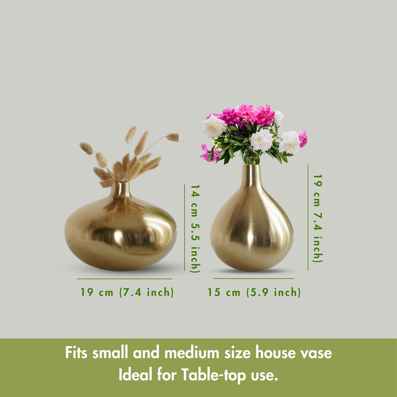 Buy Elory Elda Metal Vase - Set Of Two Vase from Vaaree