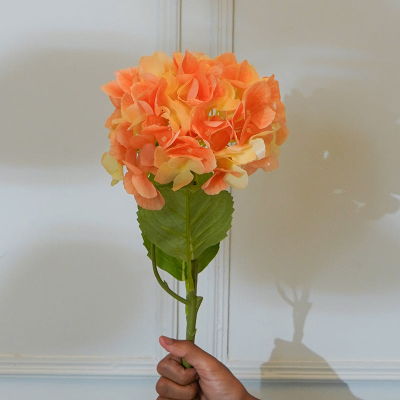 Buy Faux Mountain Hydrangea (Orange) - 21 CM Artificial Flowers from Vaaree