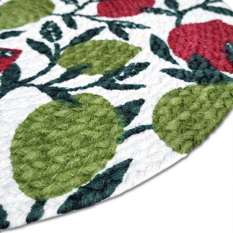 Table Mat - Fruity Farm Placemat - Green & Maroon