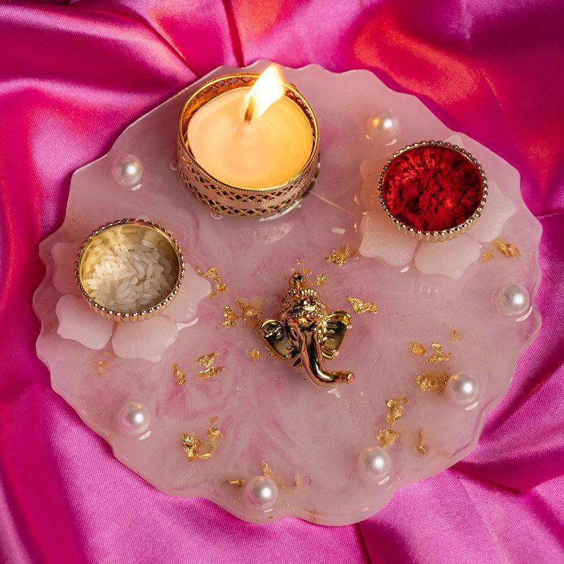 Buy Ganesha Floral Resin Pooja Thali Pooja Thali & Sets from Vaaree