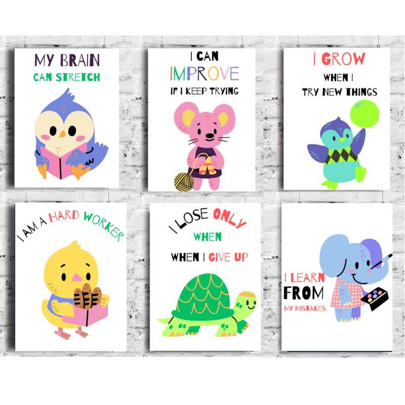 Buy Cute Animal Affirmations Wall Poster - Set of Six Wall Poster from Vaaree