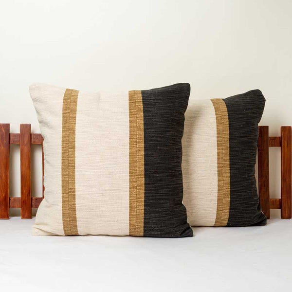 Buy Evaraa Cushion Cover (Black) - Set Of Two Online in India | Cushion Cover Sets on Vaaree