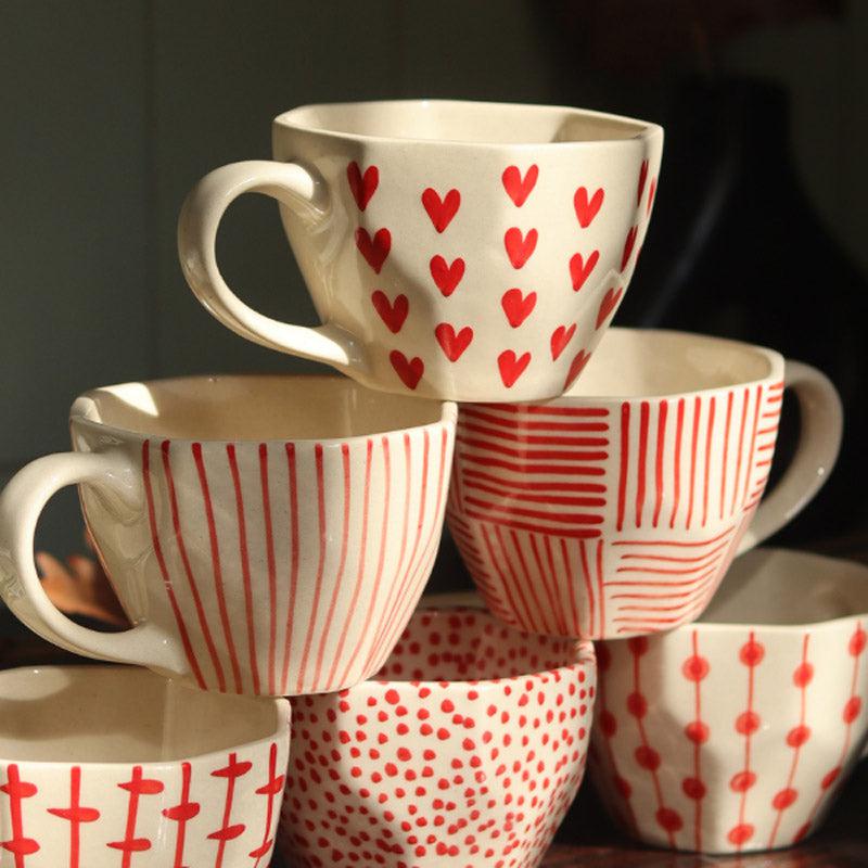 Buy Elian Ceramic Cup (250 ML) - Set of Six Mug & Tea Cup from Vaaree