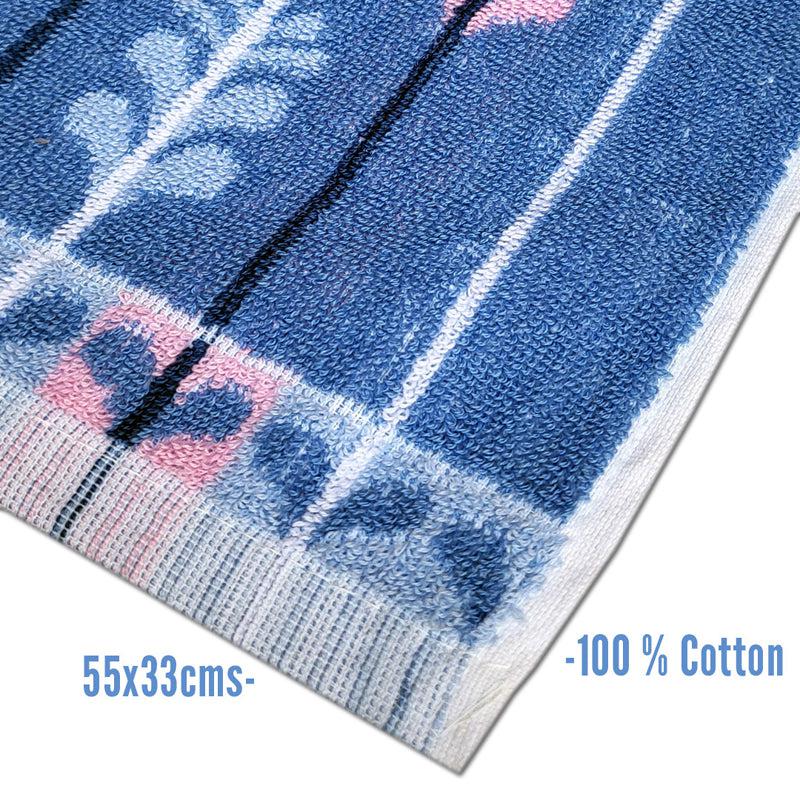 Buy Treevo Hand Towel (Blue) - Set Of Four Hand & Face Towels from Vaaree