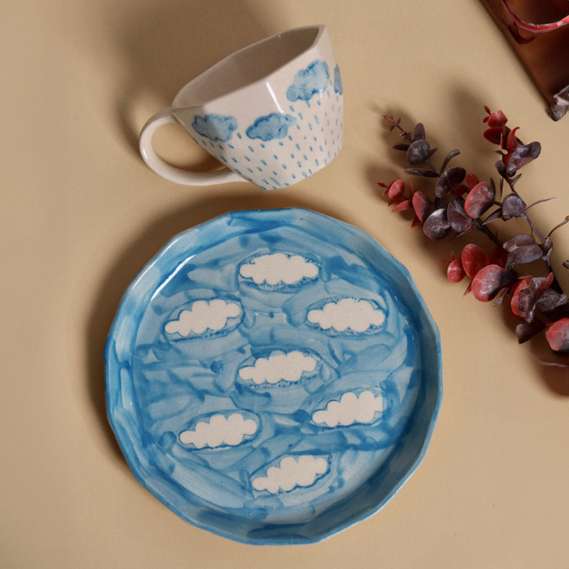 Buy Petrichor Cup & Snack Plate - Two Piece Set Tea Cup & Saucer from Vaaree