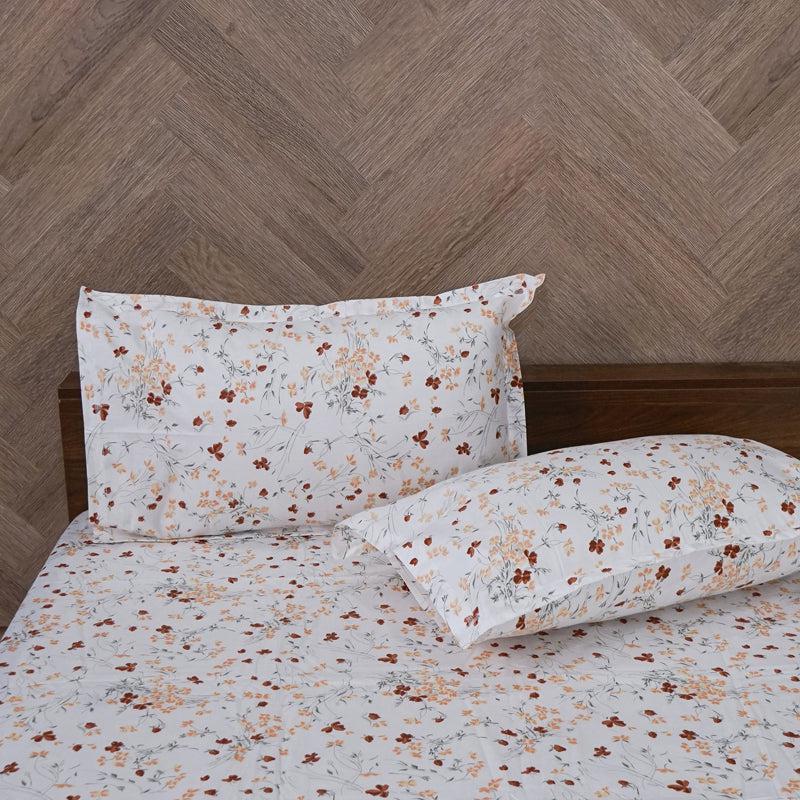 Buy Vishva Floral Bedsheet - Peach Bedsheets from Vaaree