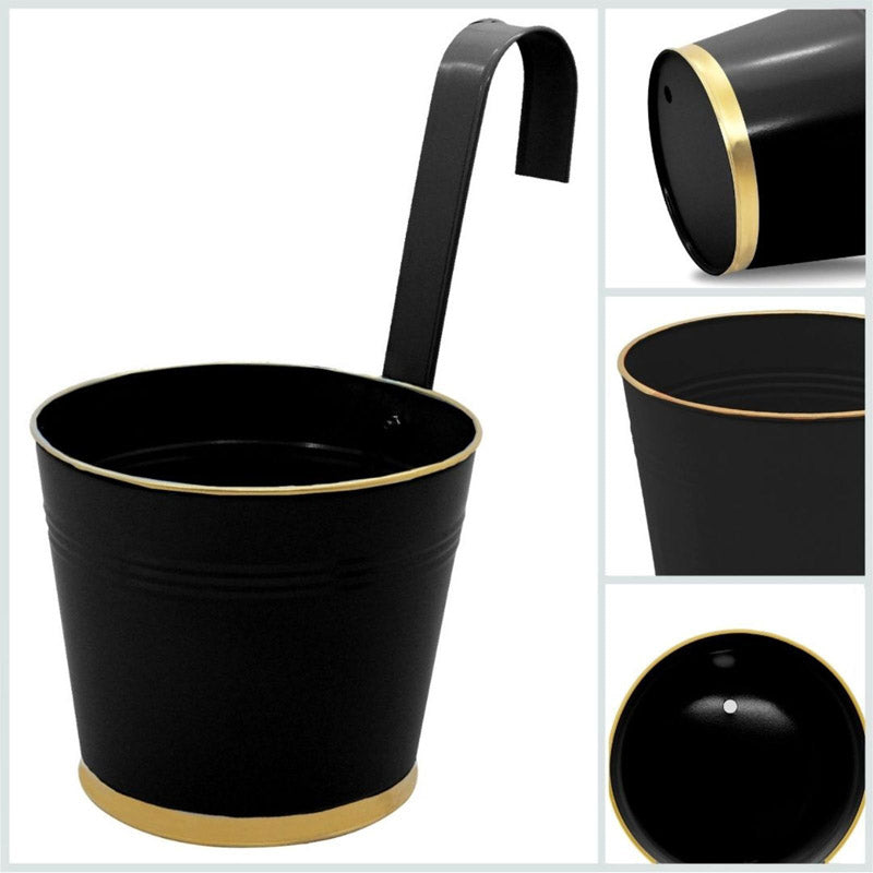 Buy Lush Glow Planter (Black) - Set Of Three Pots & Planters from Vaaree