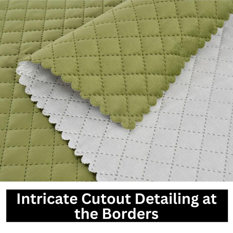 Buy Osric Velvet Quilted Placemat (Light Green) - Set Of Six Table Mats from Vaaree