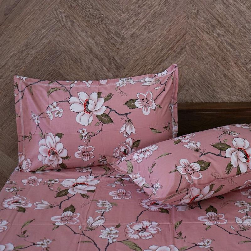 Buy Advina Floral Bedsheet - Pink Bedsheets from Vaaree