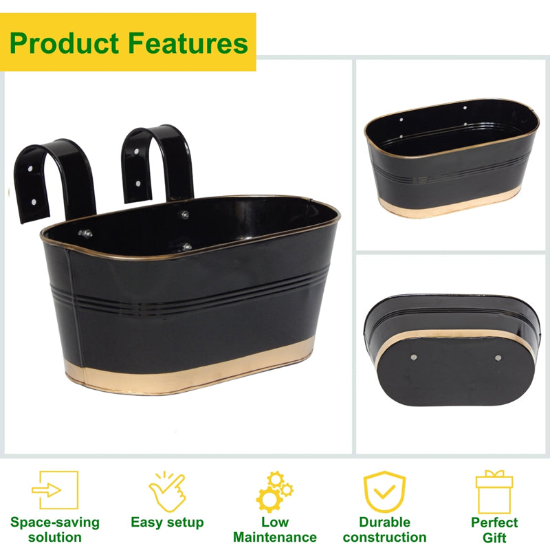 Buy Norva Hanging Planter (Black) - Set Of Six Pots & Planters from Vaaree