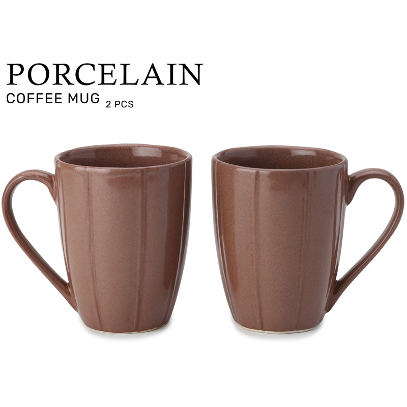 Buy Ciro Pastel Brown Ceramic Mug (300 ML) - Set Of Two Mug & Tea Cup from Vaaree