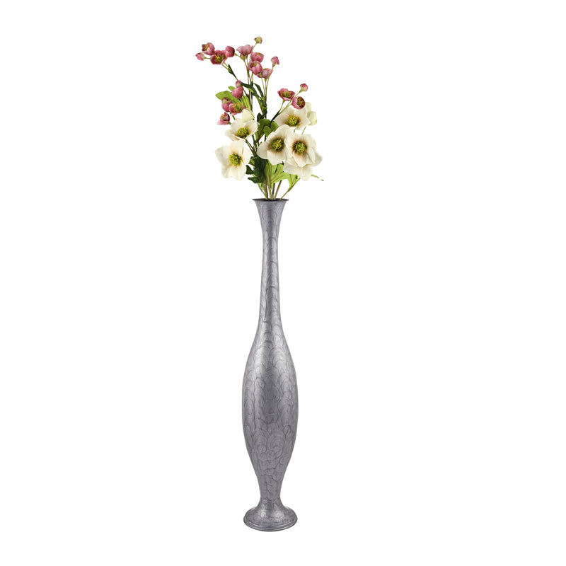 Buy Yiska Lacquered Floor Vase - Silver Floor Vase from Vaaree