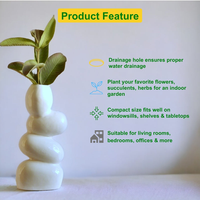 Buy Pebble Play Vase - White Pots & Planters from Vaaree