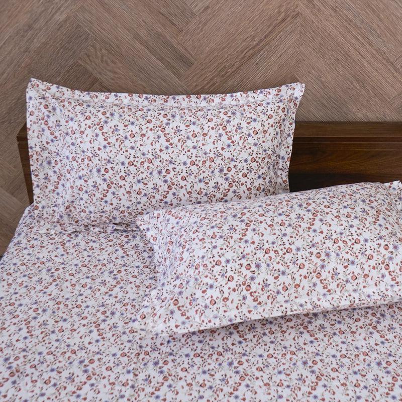 Buy Anvisha Floral Bedsheet - Peach Bedsheets from Vaaree