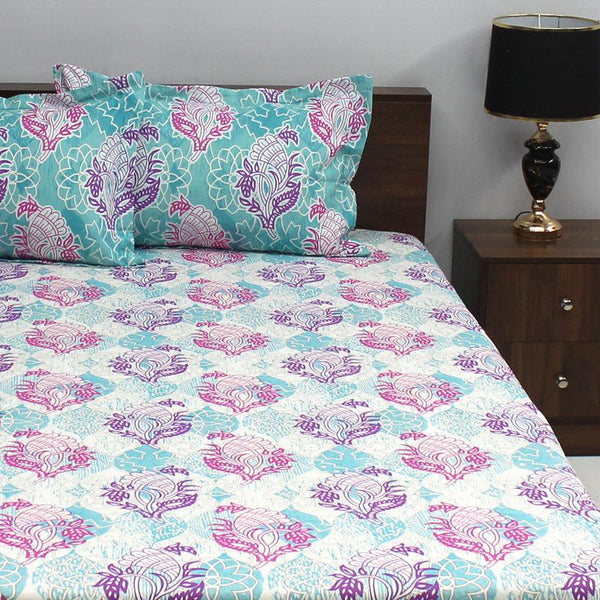 Bedsheets - Wishi Ethnic Bedsheet - Green