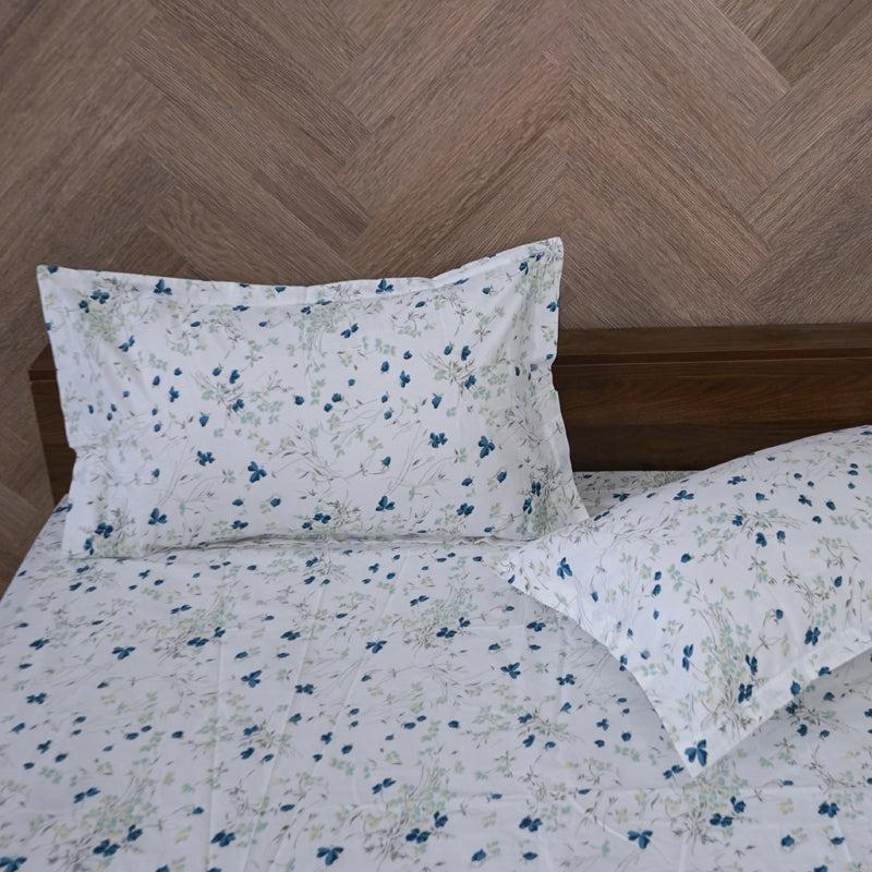 Buy Vishva Floral Bedsheet - Turquoise Bedsheets from Vaaree