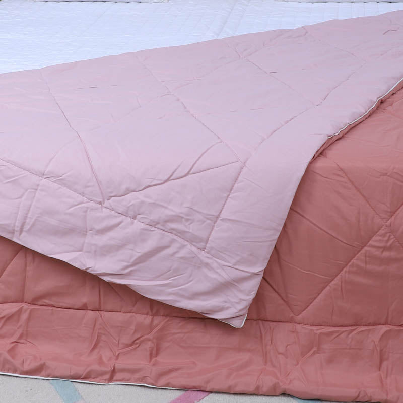 Buy Adova Reversible Microfiber Comforter (Pink & Peach) - 120 GSM Comforters & AC Quilts from Vaaree