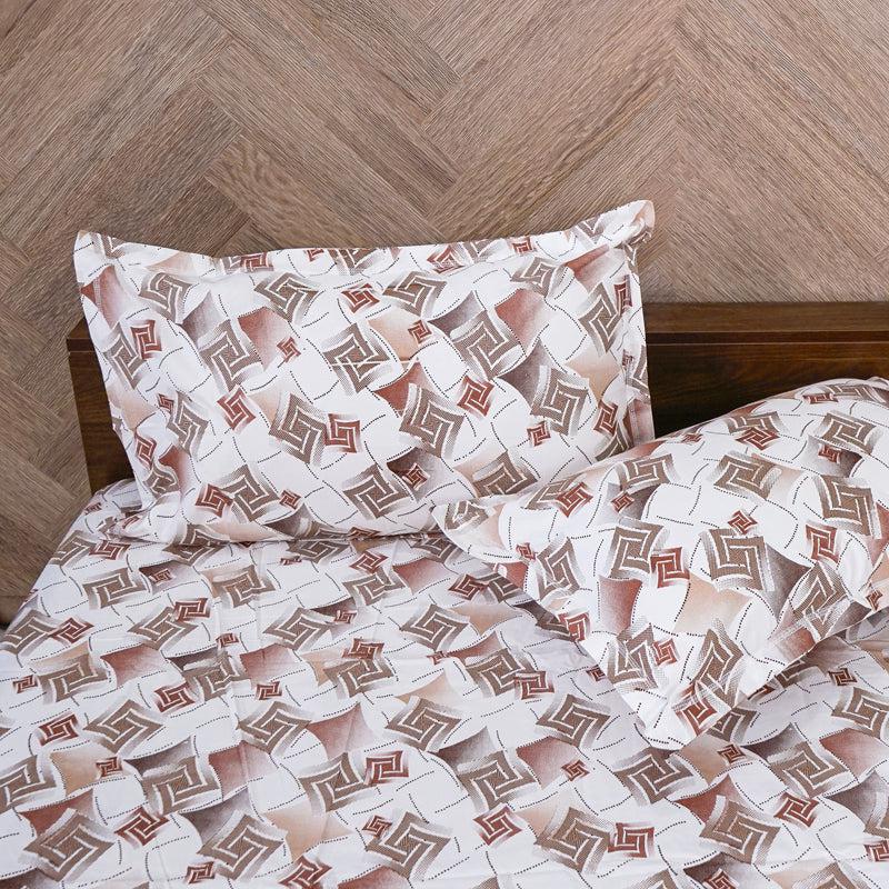 Buy Borva Geometric Bedsheet - Brown Bedsheets from Vaaree