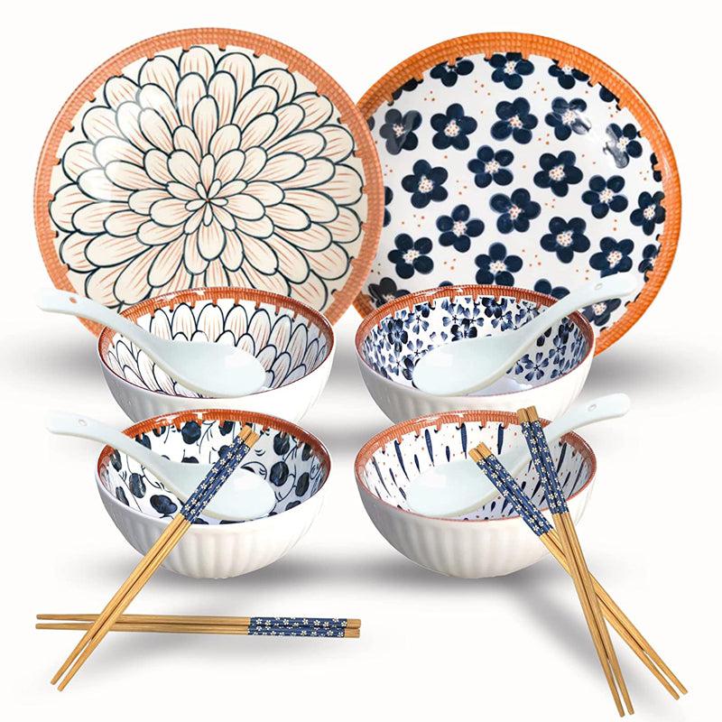 Buy Kasturi Dinner Set With Chopsticks - Twenty Two Piece Set Dinner Set from Vaaree