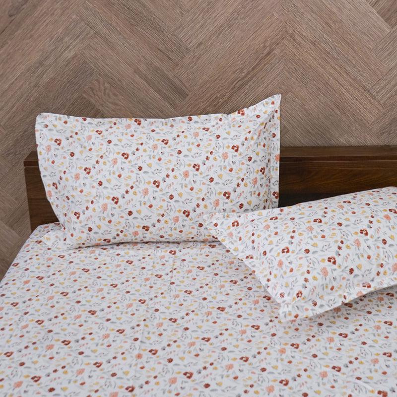 Buy Avani Floral Bedsheet - Peach Bedsheets from Vaaree