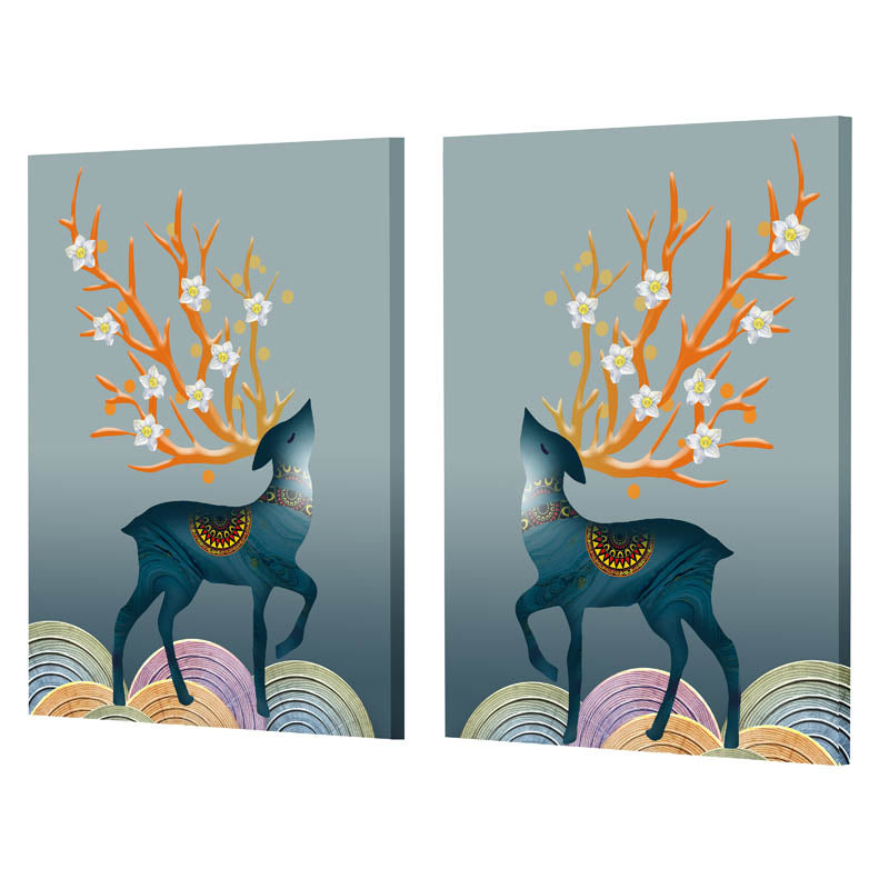 Buy Maximus Stag Wall Art - Set Of Two Wall Art & Paintings from Vaaree