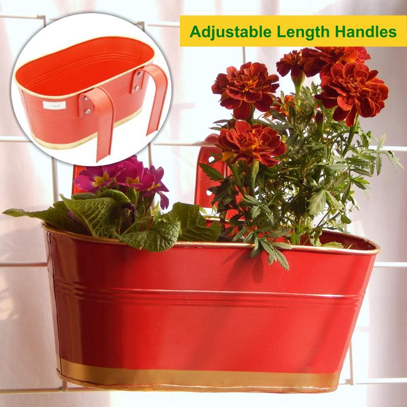 Buy Norva Hanging Planter (Red) - Set Of Six Pots & Planters from Vaaree