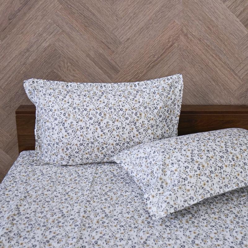 Buy Anvisha Floral Bedsheet - Grey Bedsheets from Vaaree