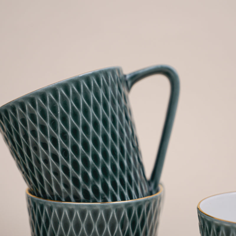 Buy Bruna Green Cup (180 ML) - Set Of Six Mug from Vaaree