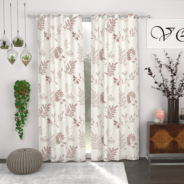 Delfa Printed Curtain - Set Of Two