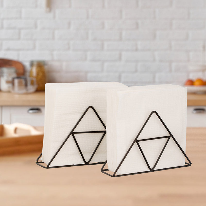 Buy Trio Trail Napkin Holder (Black) - Set Of Two Tissue Holder from Vaaree