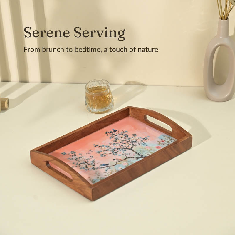 Buy Niya Light Walnut Serving Tray Serving Tray from Vaaree