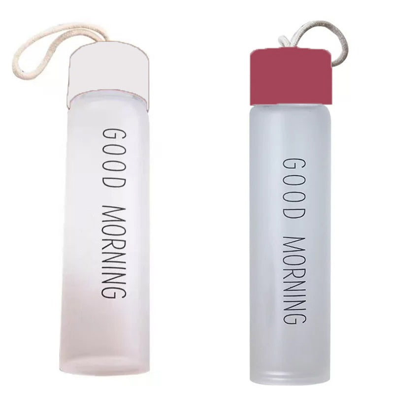 Bottle - Happy Morning 330 ML Water Bottle (White & Maroon) - Set Of Two