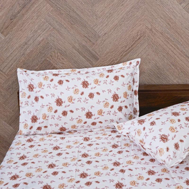 Buy Mudra Floral Bedsheet - Brown & Grey Bedsheets from Vaaree