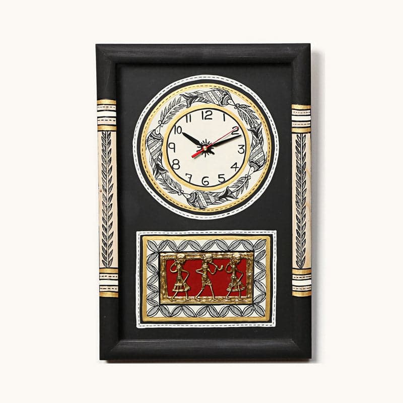 Wall Clock - Sanjoya Warli Wall Clock - Black