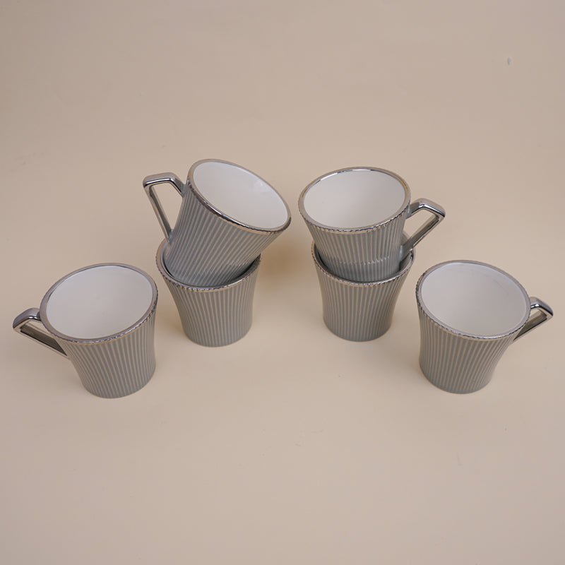 Buy Thira Grey Ceramic Cup (180 ML) - Set Of Six Mug from Vaaree