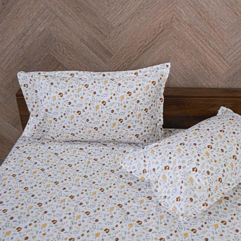 Buy Avani Floral Bedsheet - Yellow Bedsheets from Vaaree