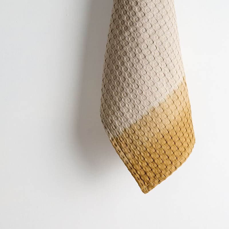 Buy Ninon Dipdye Textured Waffle Hand Towel (Beige & Yellow Ochre) - Set Of Two Hand & Face Towels from Vaaree