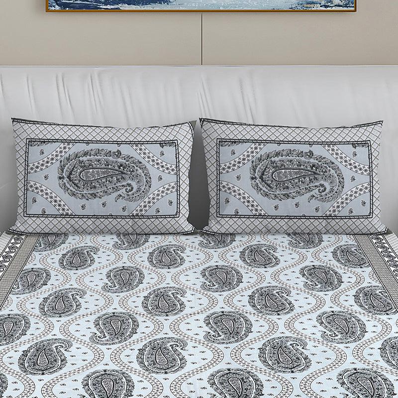 Buy Kalakriti Ethnic Bedsheet - Grey Bedsheets from Vaaree