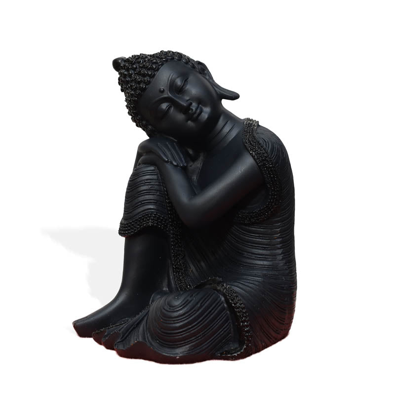 Buy Zen Resting Buddha Showpiece - Black Showpieces from Vaaree